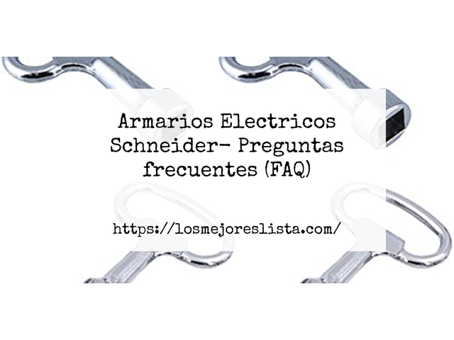 Armarios Electricos Schneider- Preguntas frecuentes (FAQ)